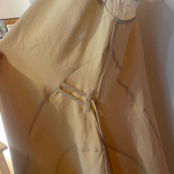 Light Yellow Layered Halter Mini Dress - Picture 2 of 7